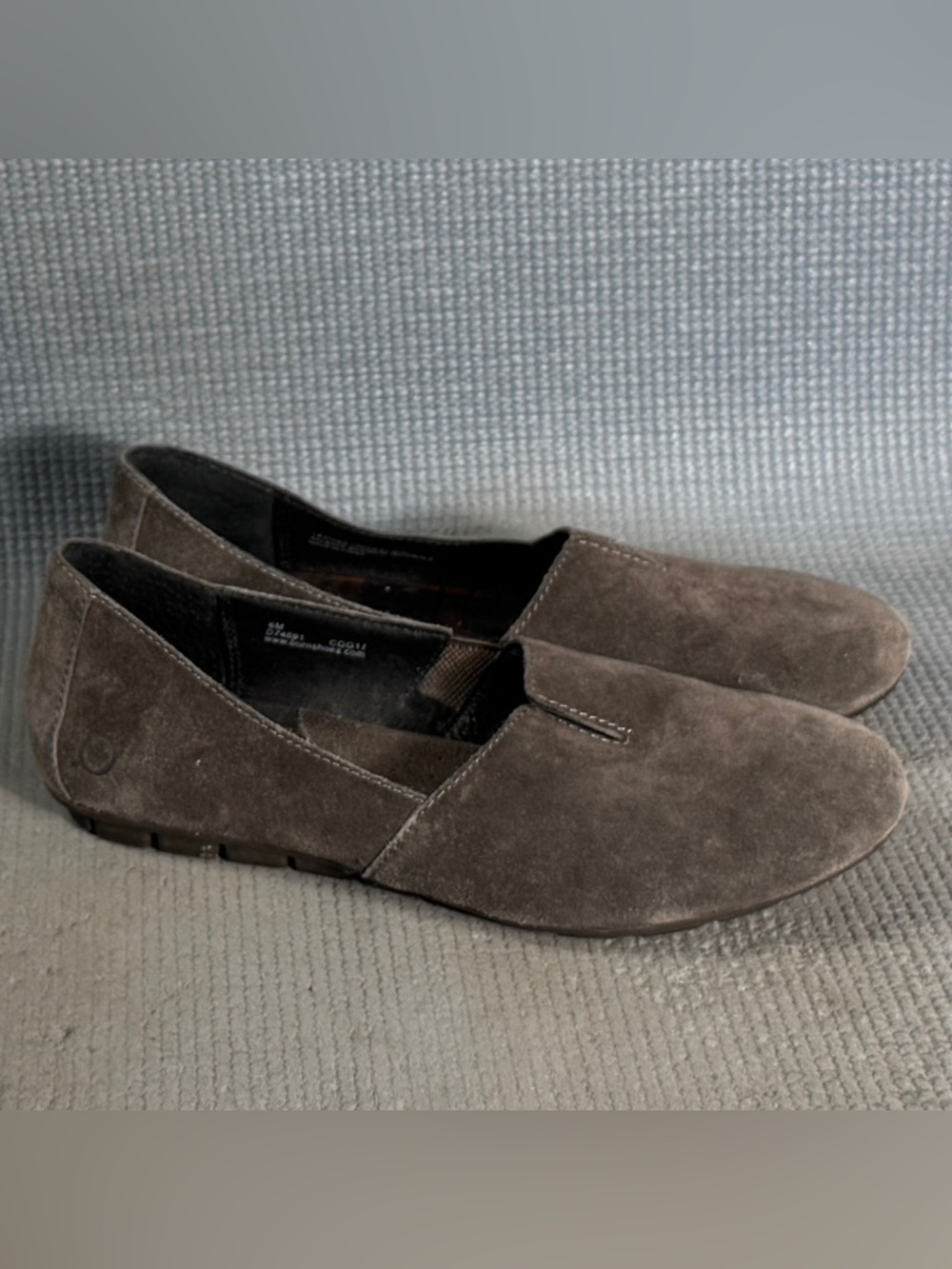 Born Sebra Gray‎ Suede Comfort Moccasin Flat Loafers Shoes Women’s Size 6